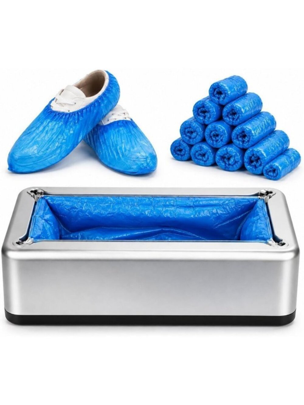 Hands-Free Automatic Shoe Cover Dispenser with 200 Disposable Covers for Home